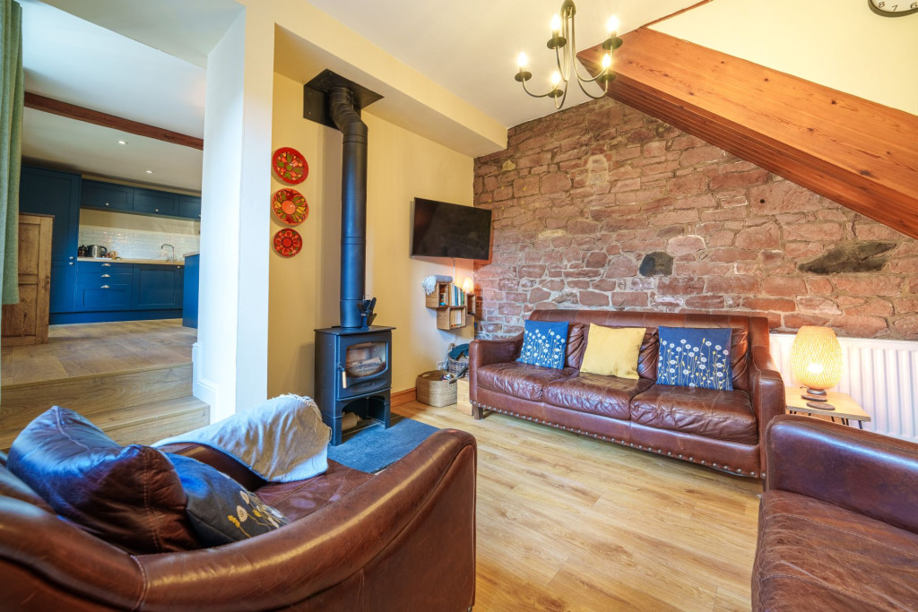 2 Eden Grove Cottages - Living Room with Log Fire